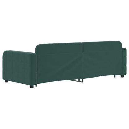 Divano Letto con Letto Estraibile Verde Scuro 80x200cm Velluto - homemem39