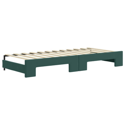 Divano Letto con Letto Estraibile Verde Scuro 80x200cm Velluto - homemem39