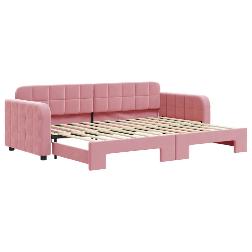 Divano Letto con Letto Estraibile Rosa 80x200 cm in Velluto - homemem39