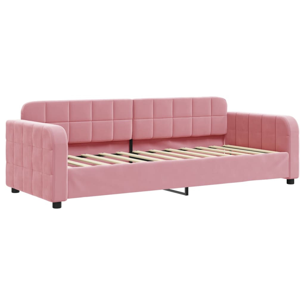 Divano Letto con Letto Estraibile Rosa 80x200 cm in Velluto - homemem39