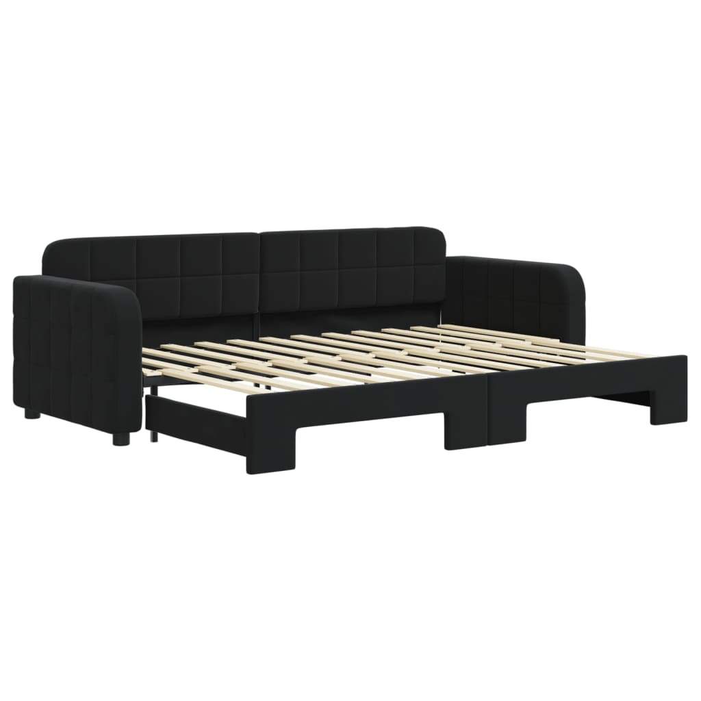Divano Letto con Letto Estraibile Nero 80x200 cm in Velluto | homemem39