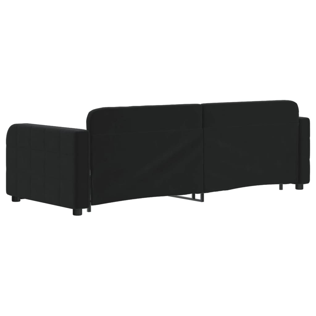 Divano Letto con Letto Estraibile Nero 80x200 cm in Velluto | homemem39