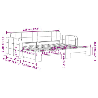 Divano Letto con Letto Estraibile Nero 80x200 cm in Velluto | homemem39