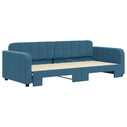 Divano Letto con Letto Estraibile Blu 90x200 cm in Velluto - homemem39