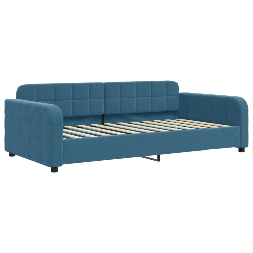 Divano Letto con Letto Estraibile Blu 90x200 cm in Velluto - homemem39