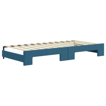 Divano Letto con Letto Estraibile Blu 90x200 cm in Velluto - homemem39
