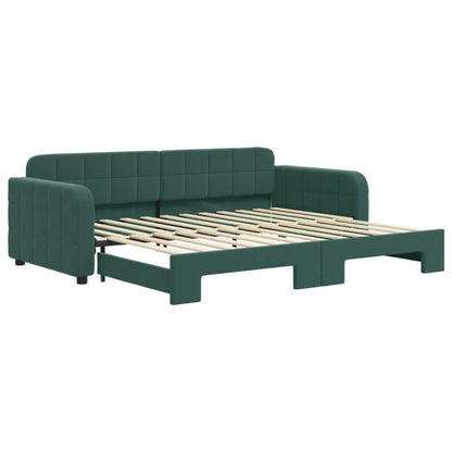 Divano Letto con Letto Estraibile Verde Scuro 90x200cm Velluto - homemem39