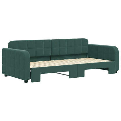 Divano Letto con Letto Estraibile Verde Scuro 90x200cm Velluto - homemem39