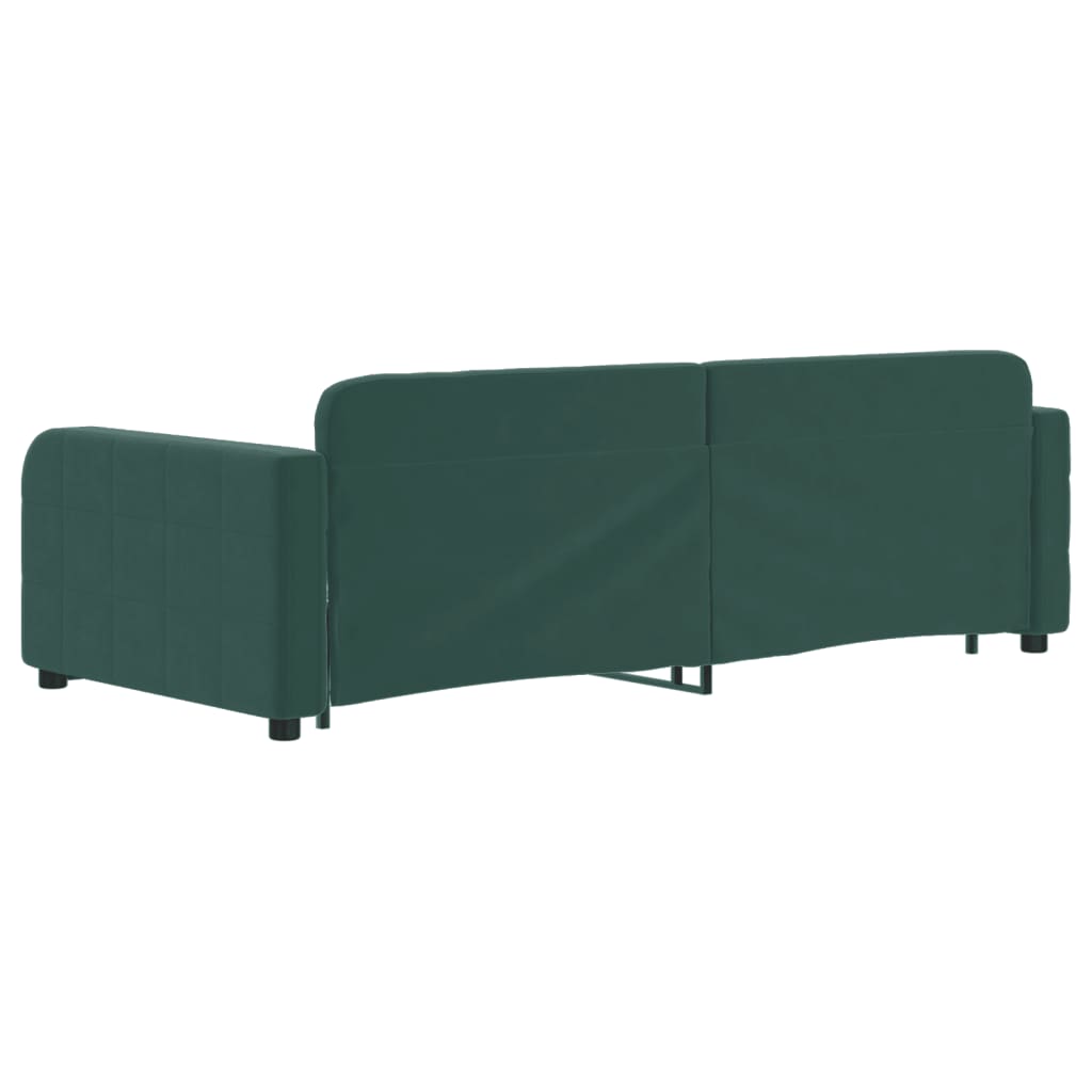 Divano Letto con Letto Estraibile Verde Scuro 90x200cm Velluto - homemem39