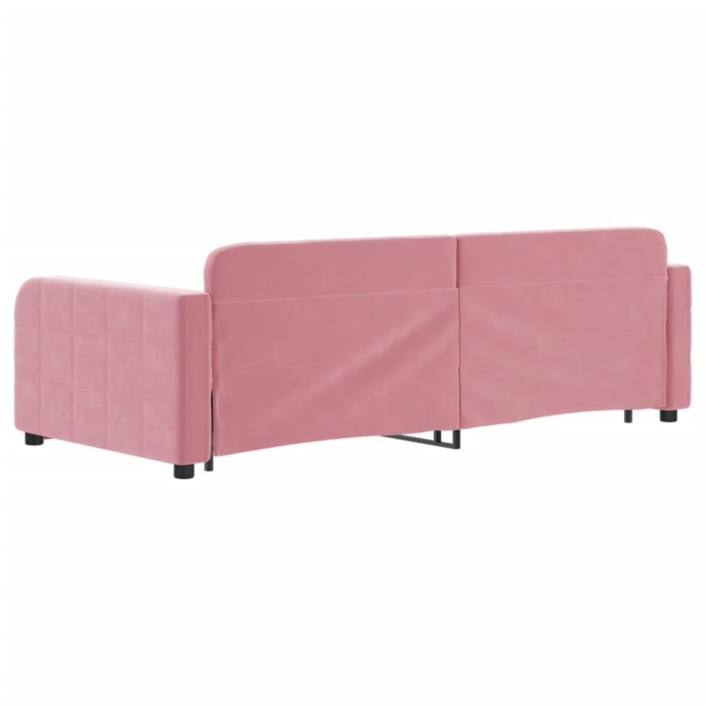 Divano Letto con Letto Estraibile Rosa 90x200 cm in Velluto - homemem39