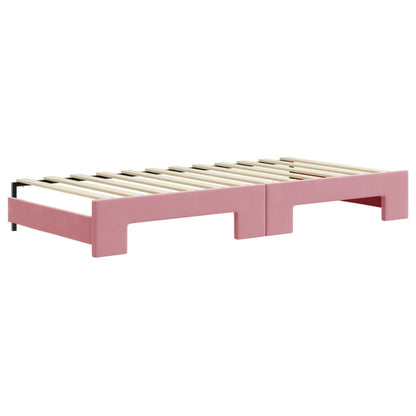 Divano Letto con Letto Estraibile Rosa 90x200 cm in Velluto - homemem39