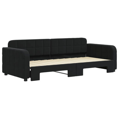 Divano Letto con Letto Estraibile Nero 90x200 cm in Velluto - homemem39