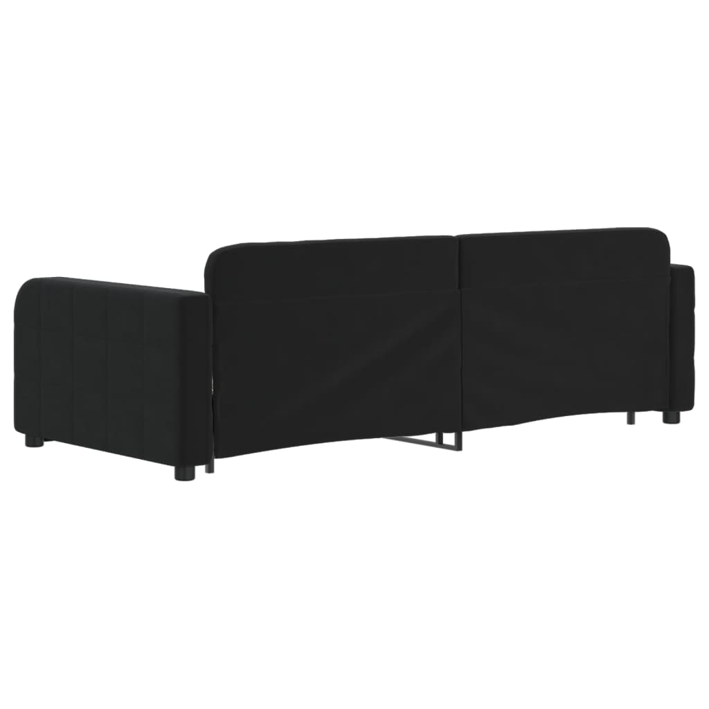 Divano Letto con Letto Estraibile Nero 90x200 cm in Velluto - homemem39
