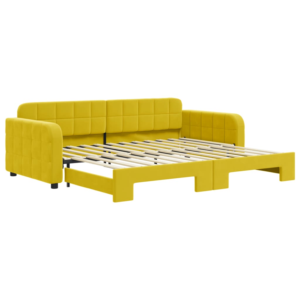 Divano Letto con Letto Estraibile Giallo 90x200 cm in Velluto - homemem39