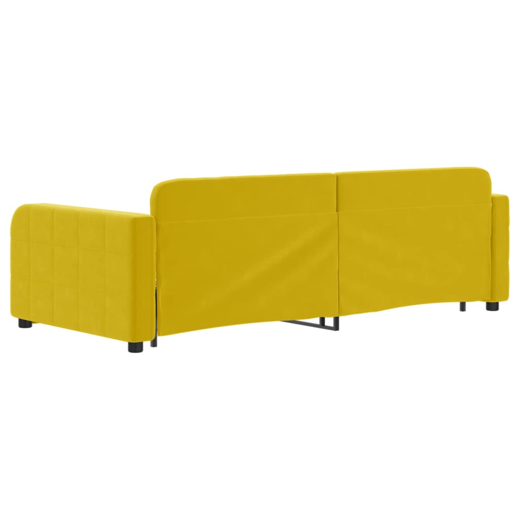 Divano Letto con Letto Estraibile Giallo 90x200 cm in Velluto - homemem39
