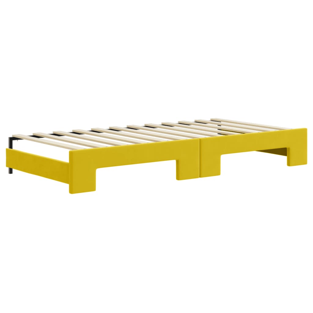 Divano Letto con Letto Estraibile Giallo 90x200 cm in Velluto - homemem39