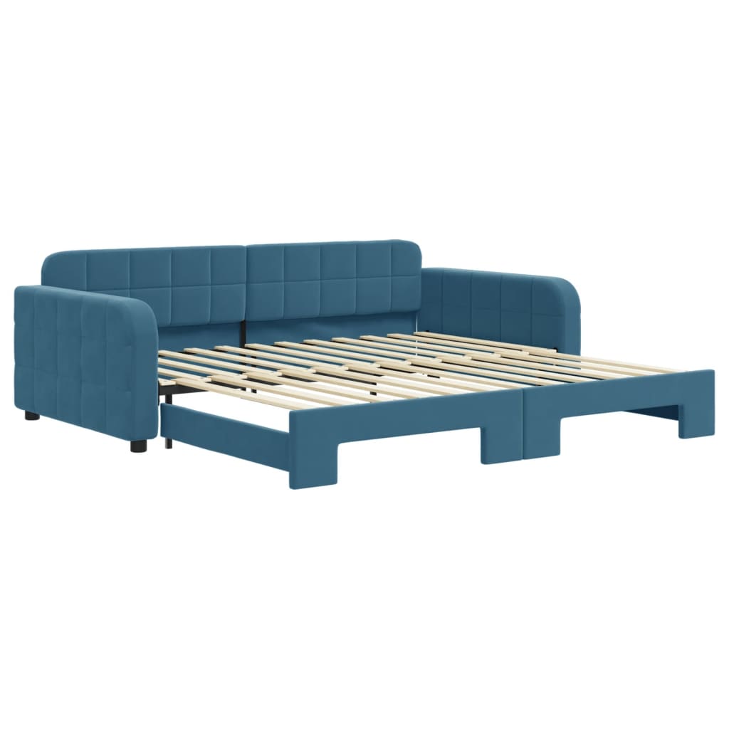 Divano Letto con Letto Estraibile Blu 100x200 cm in Velluto - homemem39