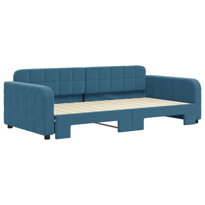 Divano Letto con Letto Estraibile Blu 100x200 cm in Velluto - homemem39