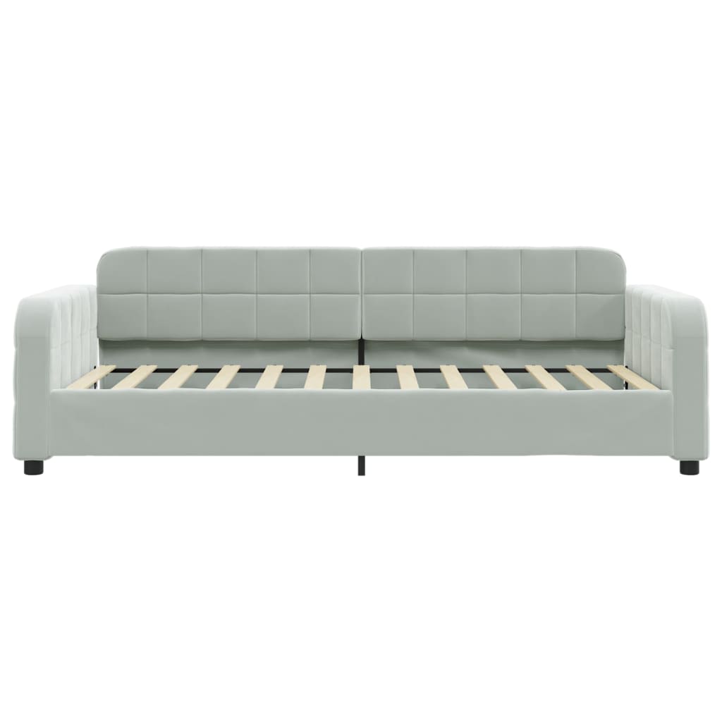 Divano Letto con Letto Estraibile Grigio Chiaro 100x200 Velluto - homemem39