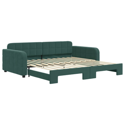 Divano Letto con Letto Estraibile Verde Scuro 100x200cm Velluto - homemem39