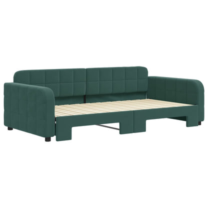 Divano Letto con Letto Estraibile Verde Scuro 100x200cm Velluto - homemem39