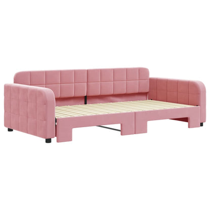 Divano Letto con Letto Estraibile Rosa 100x200 cm in Velluto - homemem39