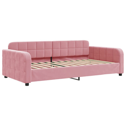 Divano Letto con Letto Estraibile Rosa 100x200 cm in Velluto - homemem39