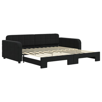 Divano Letto con Letto Estraibile Nero 100x200 cm in Velluto - homemem39