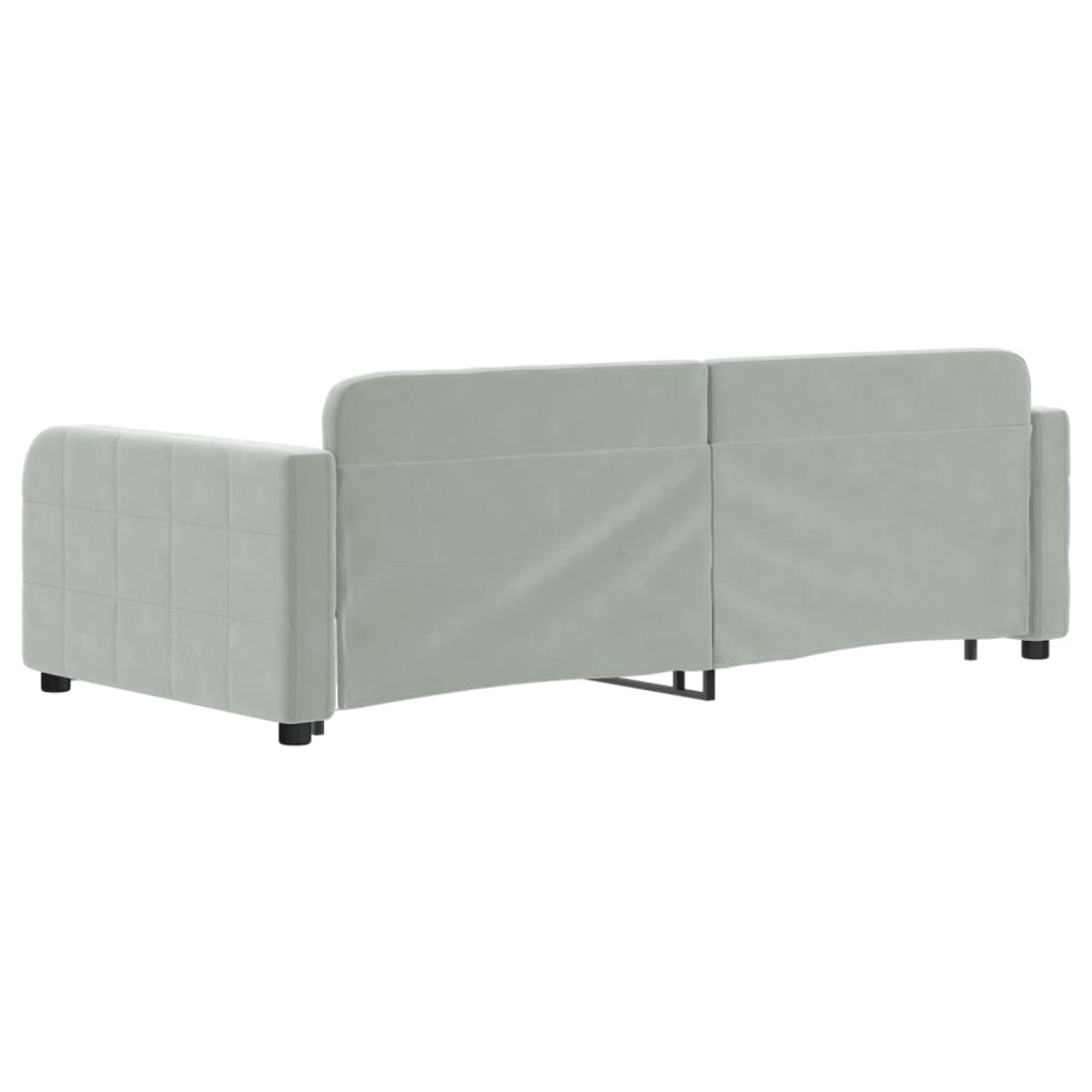Divano Letto con Letto Estraibile Grigio Chiaro 90x190 Velluto - homemem39