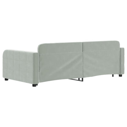 Divano Letto con Letto Estraibile Grigio Chiaro 90x190 Velluto - homemem39