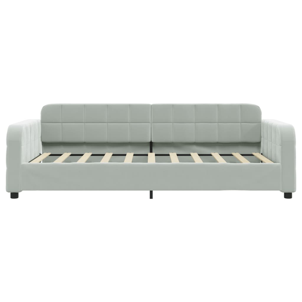 Divano Letto con Letto Estraibile Grigio Chiaro 90x190 Velluto - homemem39