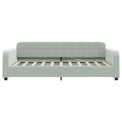 Divano Letto con Letto Estraibile Grigio Chiaro 90x190 Velluto - homemem39