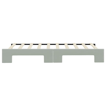 Divano Letto con Letto Estraibile Grigio Chiaro 90x190 Velluto - homemem39