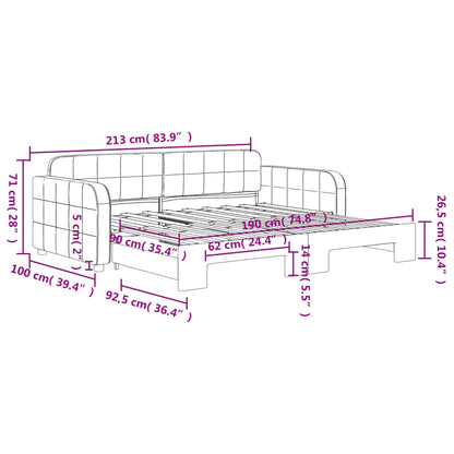 Divano Letto con Letto Estraibile Grigio Scuro 90x190cm Velluto - homemem39