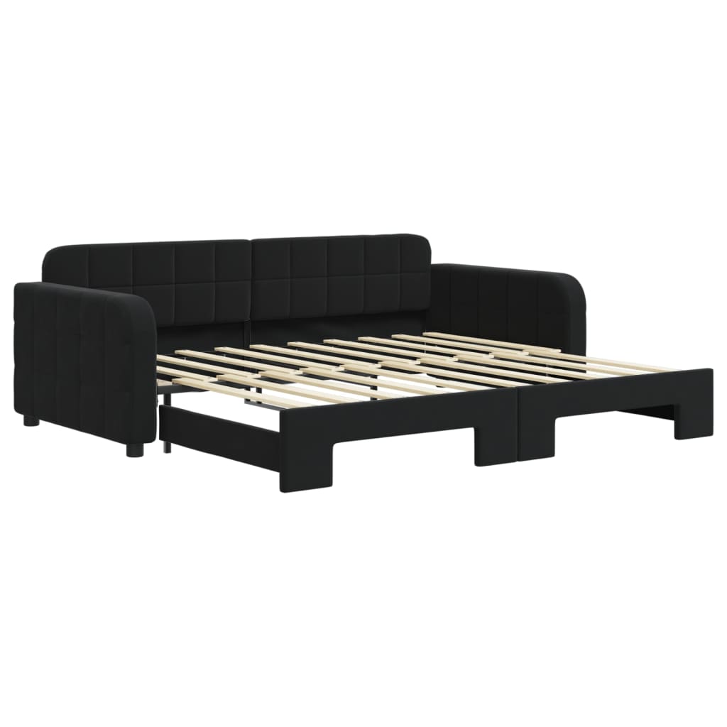 Divano Letto con Letto Estraibile Nero 90x190 cm in Velluto | homemem39