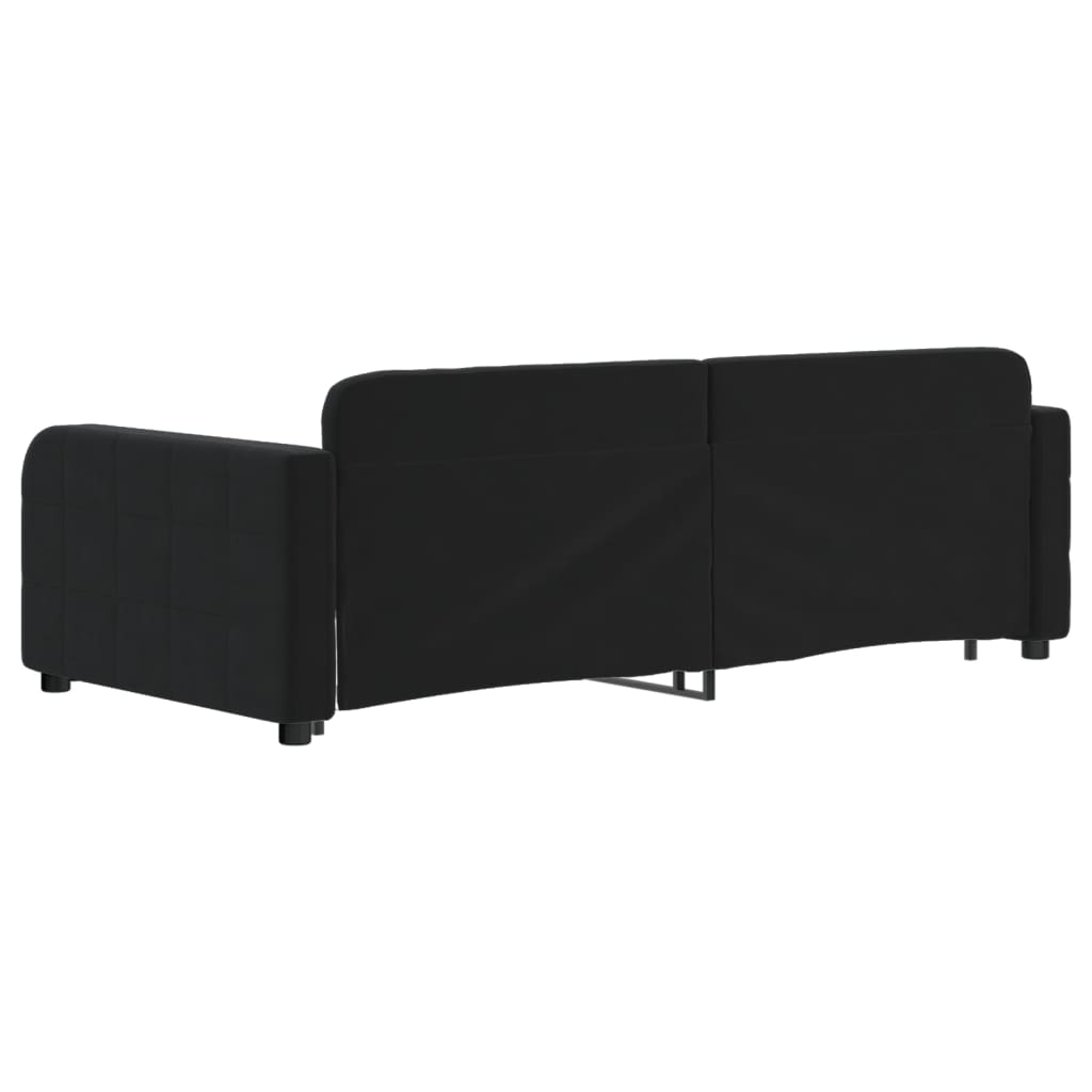 Divano Letto con Letto Estraibile Nero 90x190 cm in Velluto | homemem39