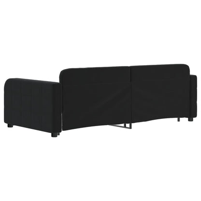 Divano Letto con Letto Estraibile Nero 90x190 cm in Velluto | homemem39