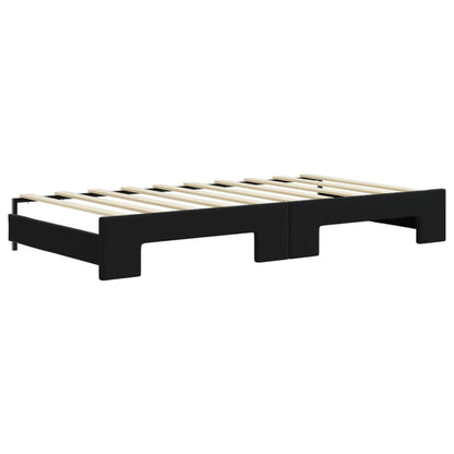 Divano Letto con Letto Estraibile Nero 90x190 cm in Velluto | homemem39
