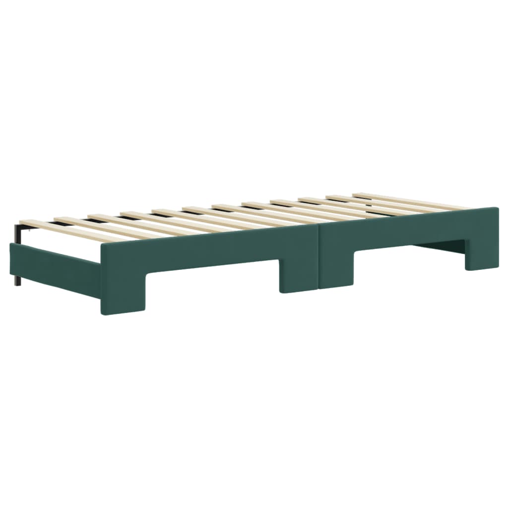 Divano Letto Estraibile Materassi Verde Scuro 80x200 Velluto