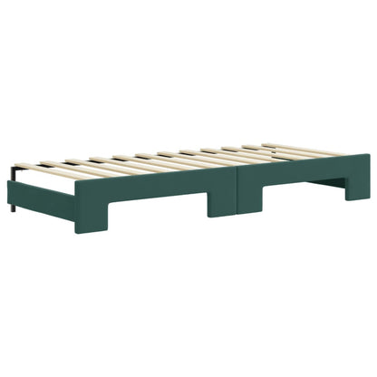 Divano Letto Estraibile Materassi Verde Scuro 80x200 Velluto