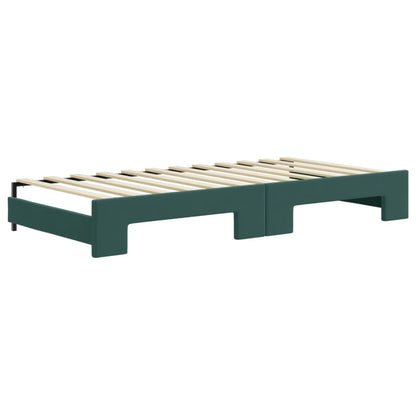 Divano Letto Estraibile Materassi Verde Scuro 90x200 Velluto