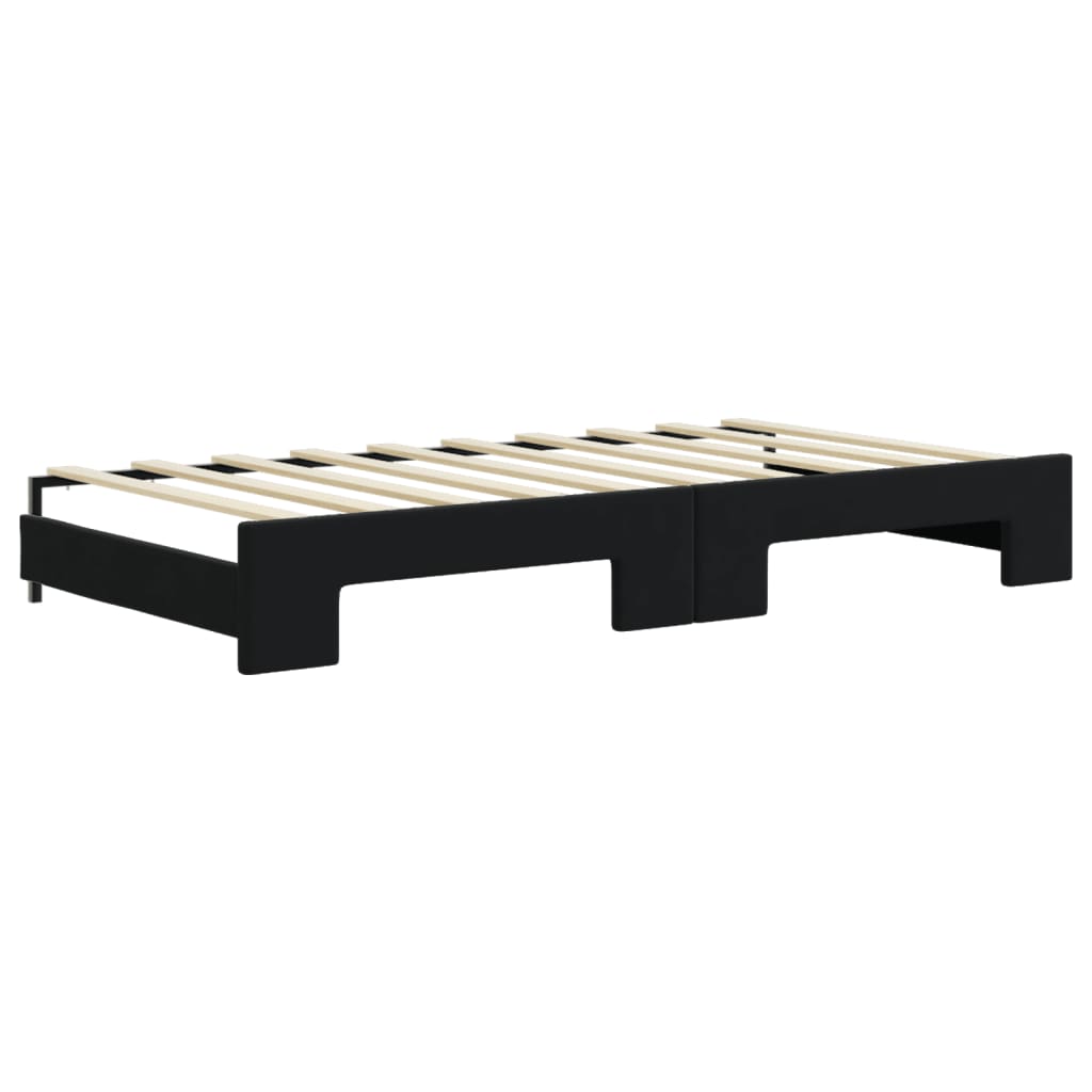 Divano Letto Estraibile con Materassi Nero 90x190 cm Velluto - homemem39