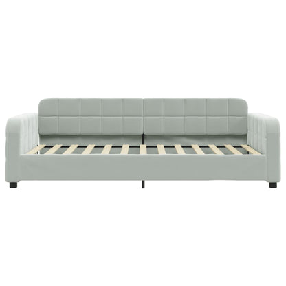 Divano Letto Estraibile Cassetti Grigio Chiaro 80x200cm Velluto - homemem39
