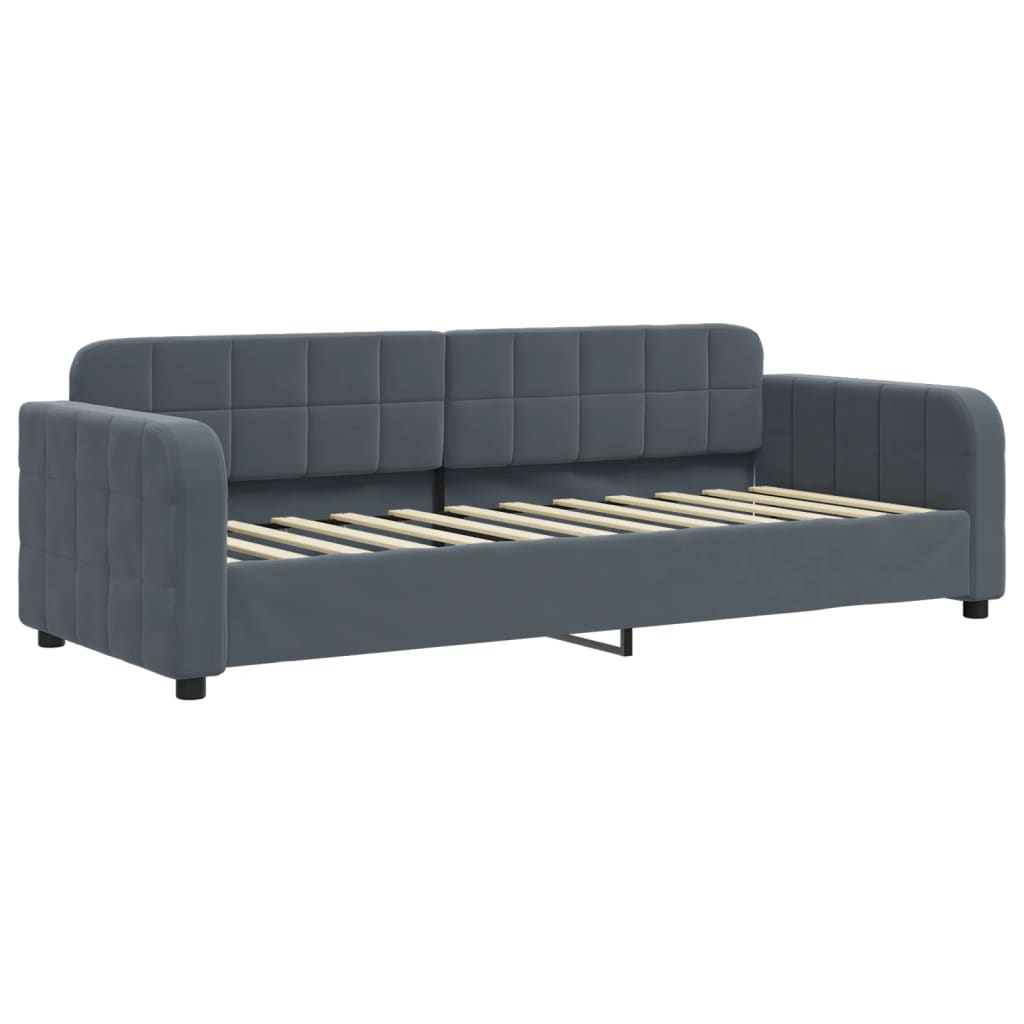 Divano Letto Estraibile Cassetti Grigio Scuro 80x200cm Velluto - homemem39
