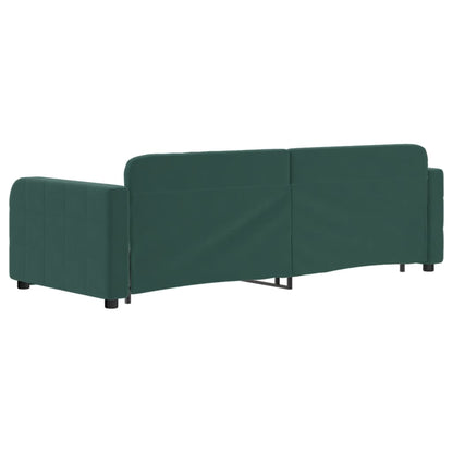 Divano Letto Estraibile Cassetti Verde Scuro 80x200cm Velluto - homemem39