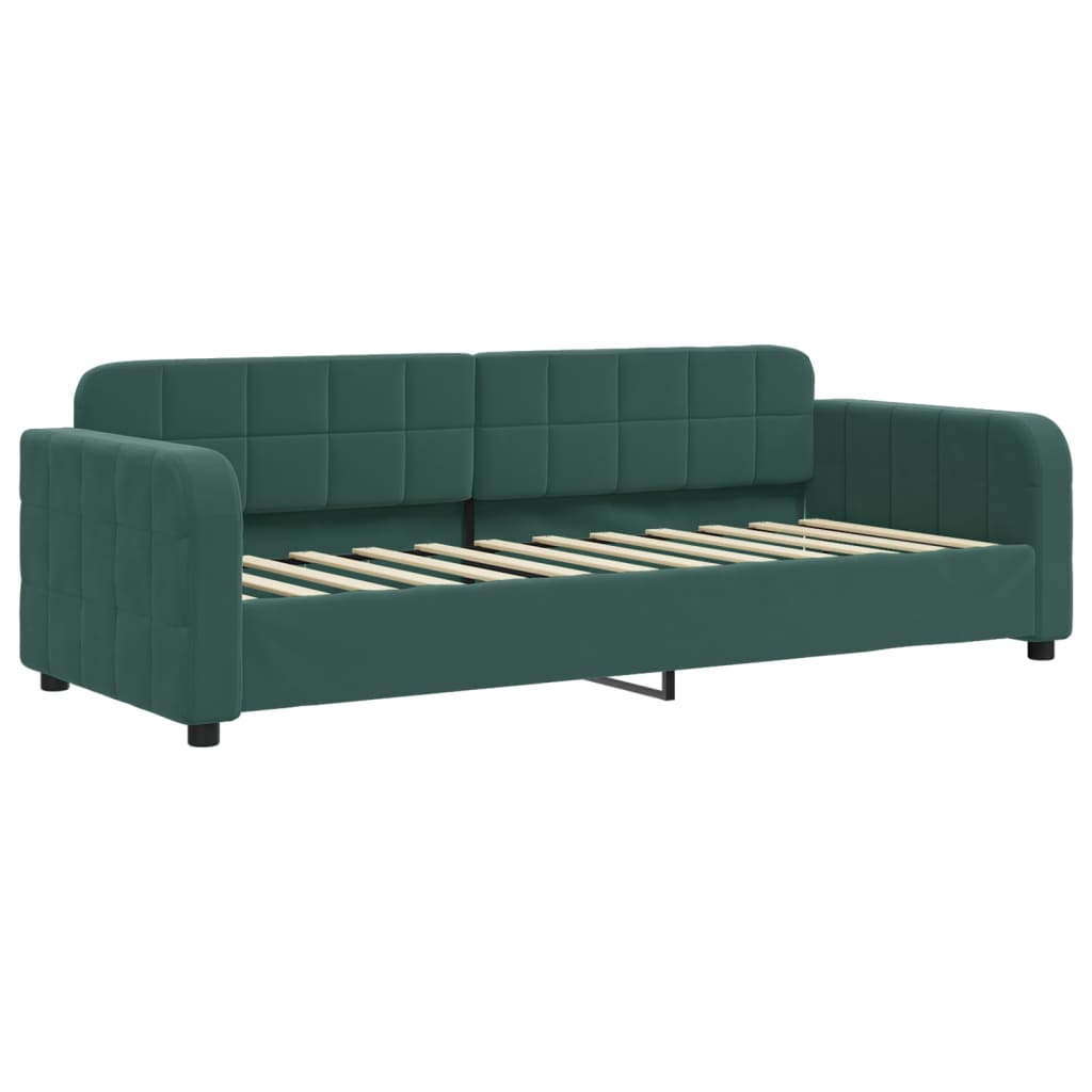 Divano Letto Estraibile Cassetti Verde Scuro 80x200cm Velluto - homemem39
