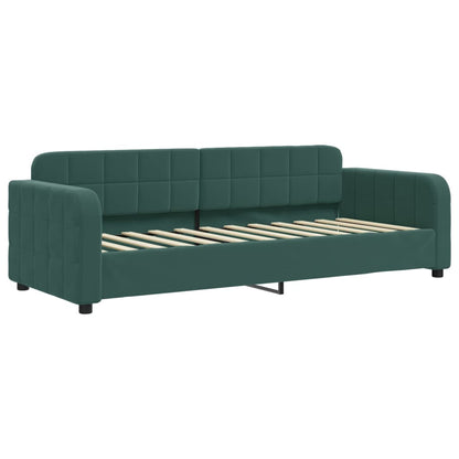 Divano Letto Estraibile Cassetti Verde Scuro 80x200cm Velluto - homemem39
