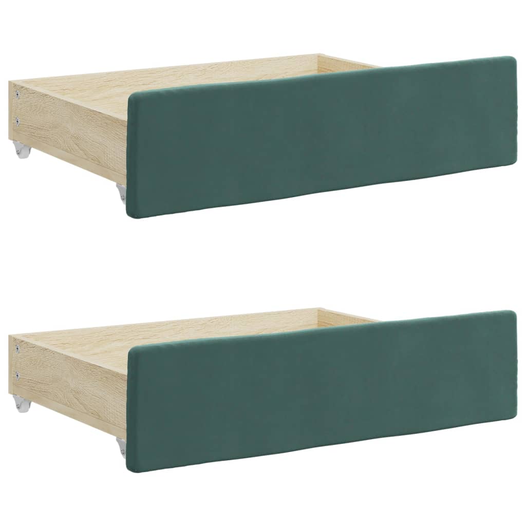Divano Letto Estraibile Cassetti Verde Scuro 80x200cm Velluto - homemem39