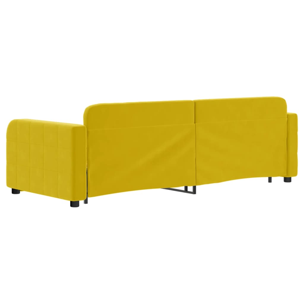 Divano Letto Estraibile con Cassetti Giallo 80x200cm in Velluto - homemem39