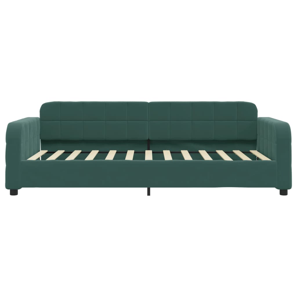 Divano Letto Estraibile Cassetti Verde Scuro 90x200cm Velluto - homemem39
